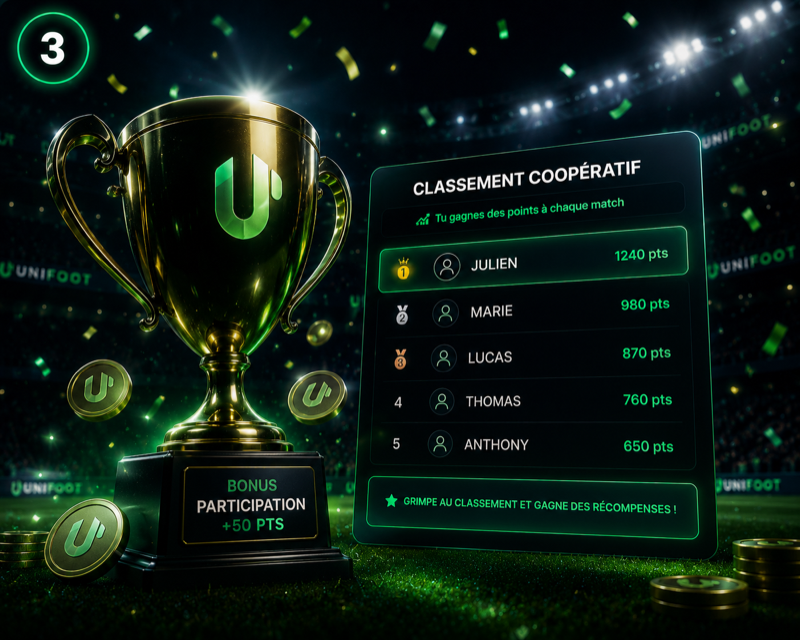 Trophée et classement coopératif UniFoot